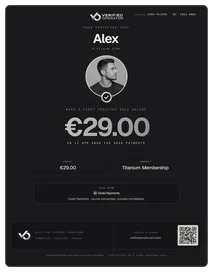 First verified sale certificate (example)