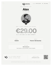 First verified sale certificate (example)