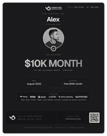 First $10K month certificate (example)